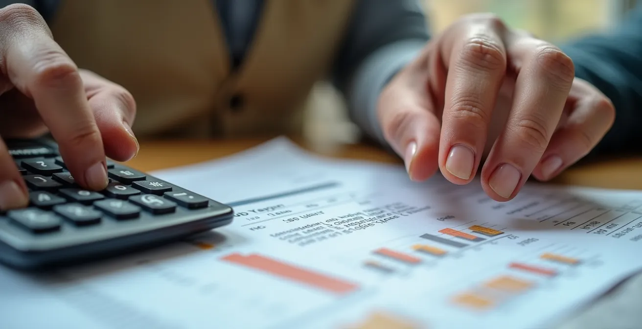 Personne âgée consultant des documents d'aides à la rénovation avec un conseiller