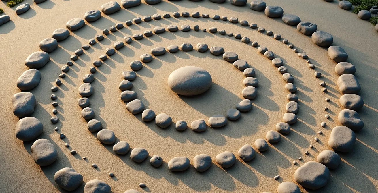 Représentation visuelle de cercles de soutien autour d'un aidant
