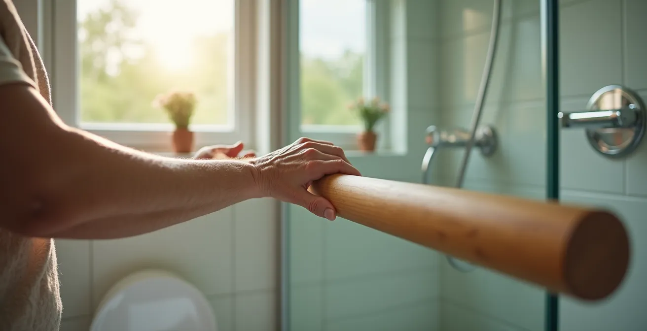 Aménagement optimisé d'une petite salle de bain avec douche PMR